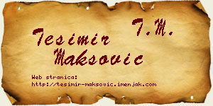 Tešimir Maksović vizit kartica